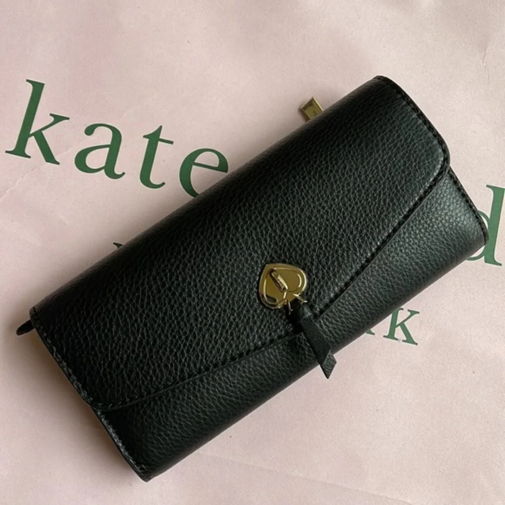 Kate Spade Marti Large Slim Flap Wallet Black